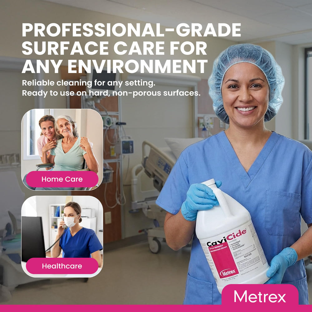 Metrex CaviCide medical devices being wiped for decontamination.