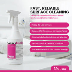 Close-up of spray nozzle dispensing disinfectant for fast hospital cleaning.