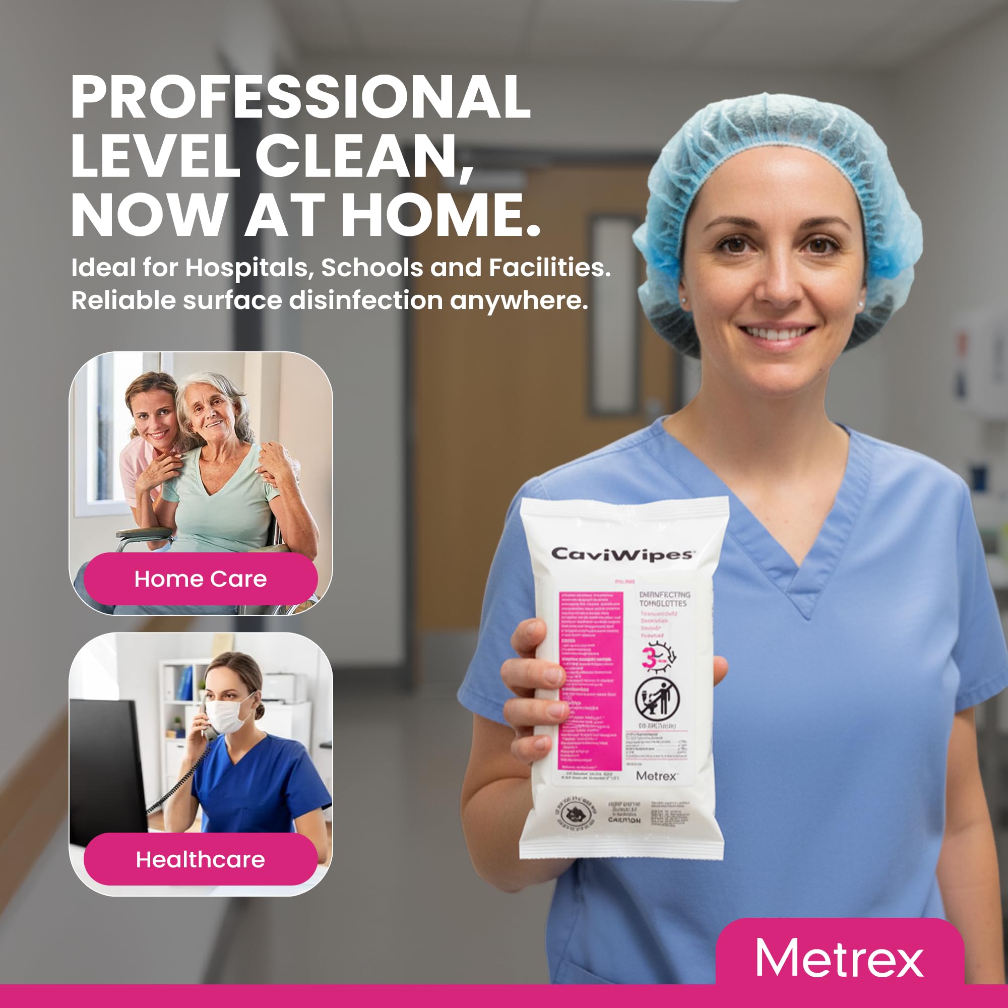 Metrex CaviWipes suited for hospitals, clinics, and labs to support hygiene workflows