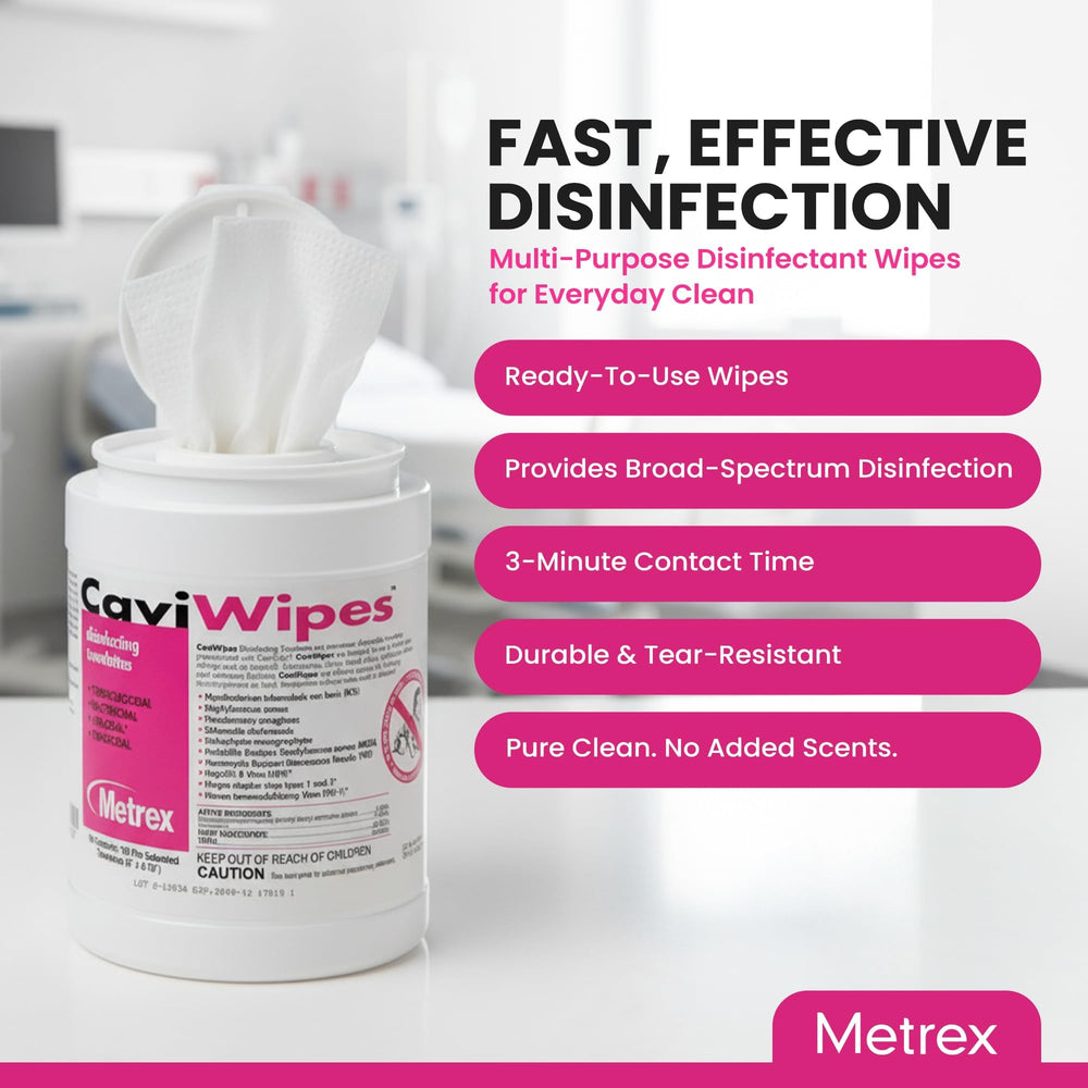Metrex CaviWipes non-woven towelettes demonstrate durability for thorough cleaning