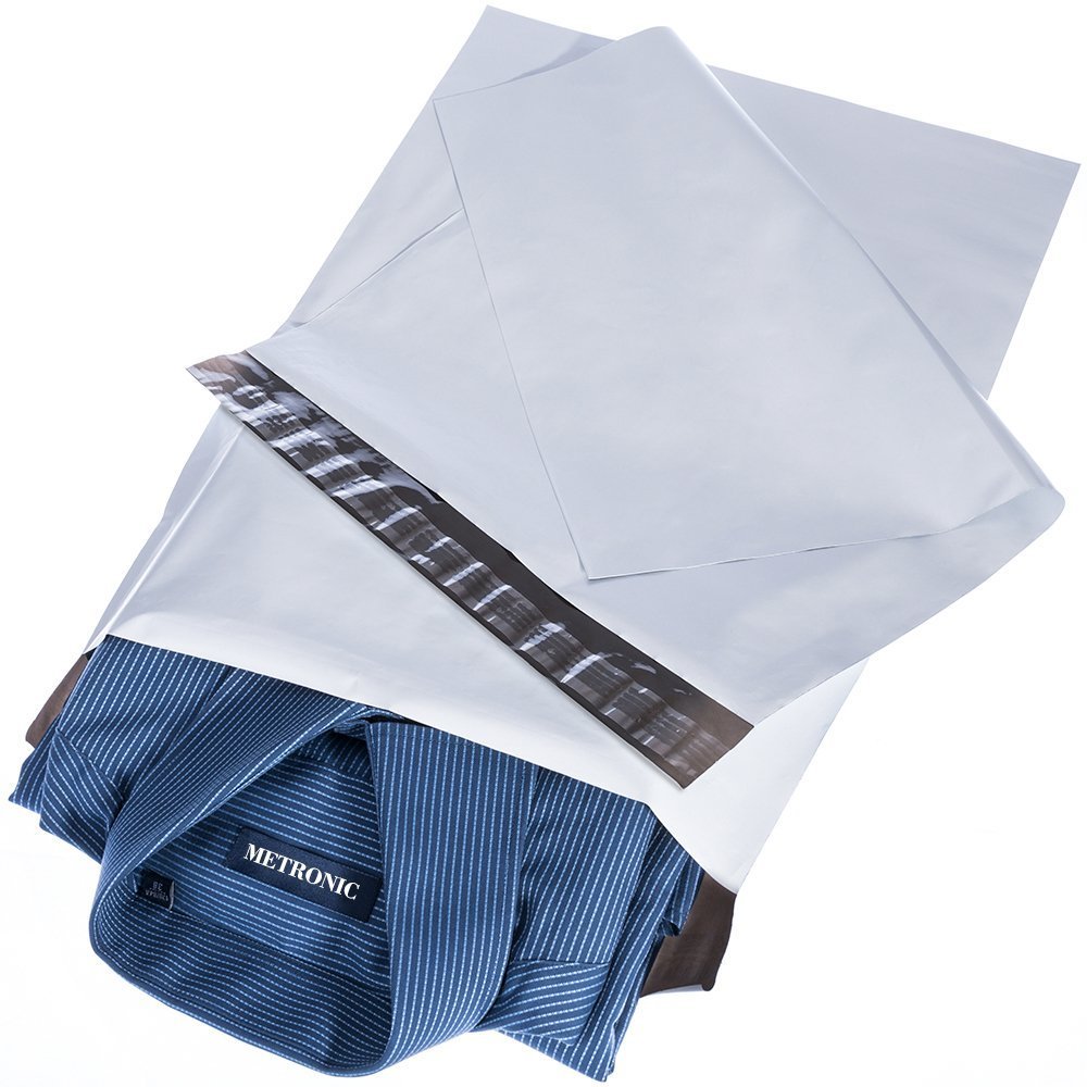 METRONIC poly mailers 12x15-5 front view showing sturdy protection for clothing shipments