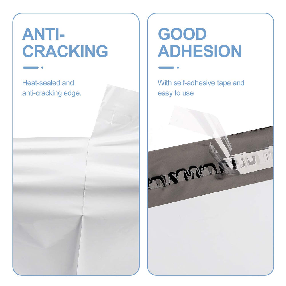 METRONIC poly mailers self-seal strip close-up showing tamper resistance.