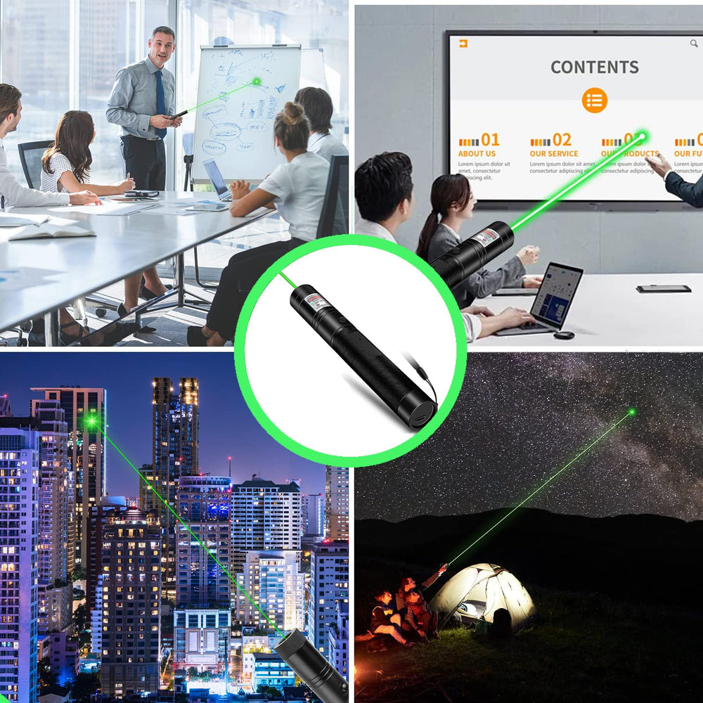 MEUSNO rechargeable green laser pointer for extended sessions.