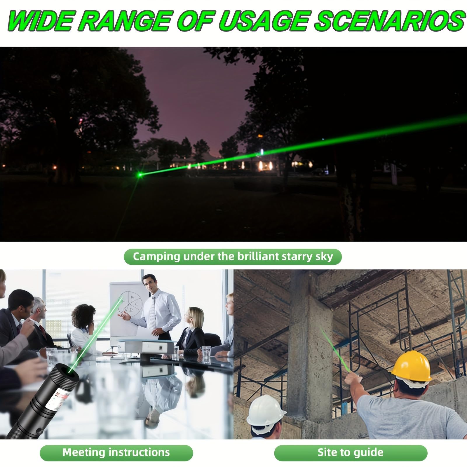 MEUSNO laser pointer star cap shows decorative patterns at events.