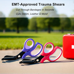 MEUUT trauma scissors ergonomic soft-grip handle for comfortable precision.