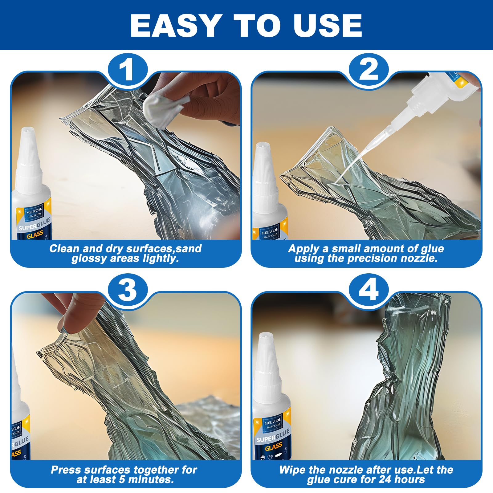 Meuvcol versatile glue suits crafts, jewelry, and plastic models