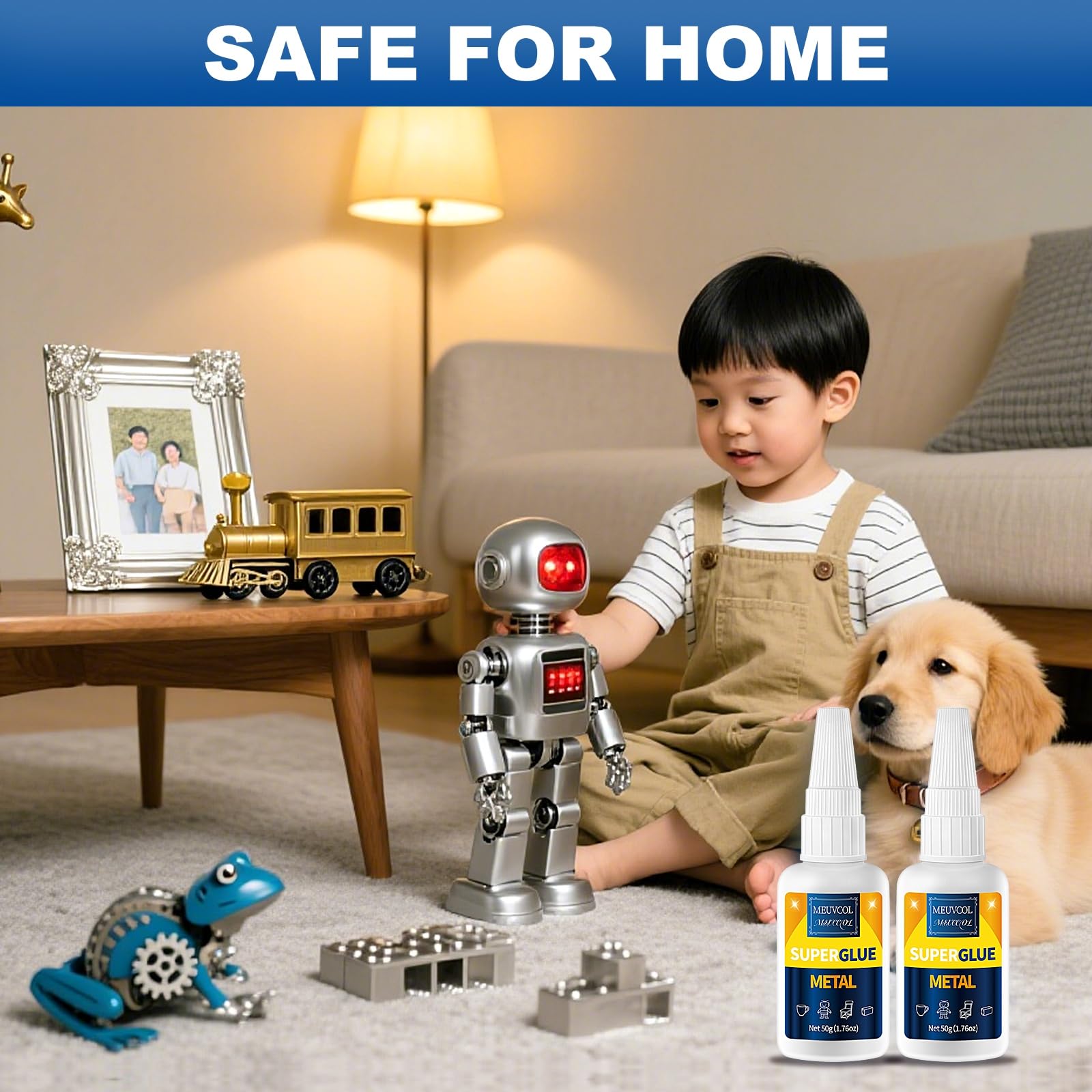 Meuvcol Metal Glue cures clear to preserve item appearance