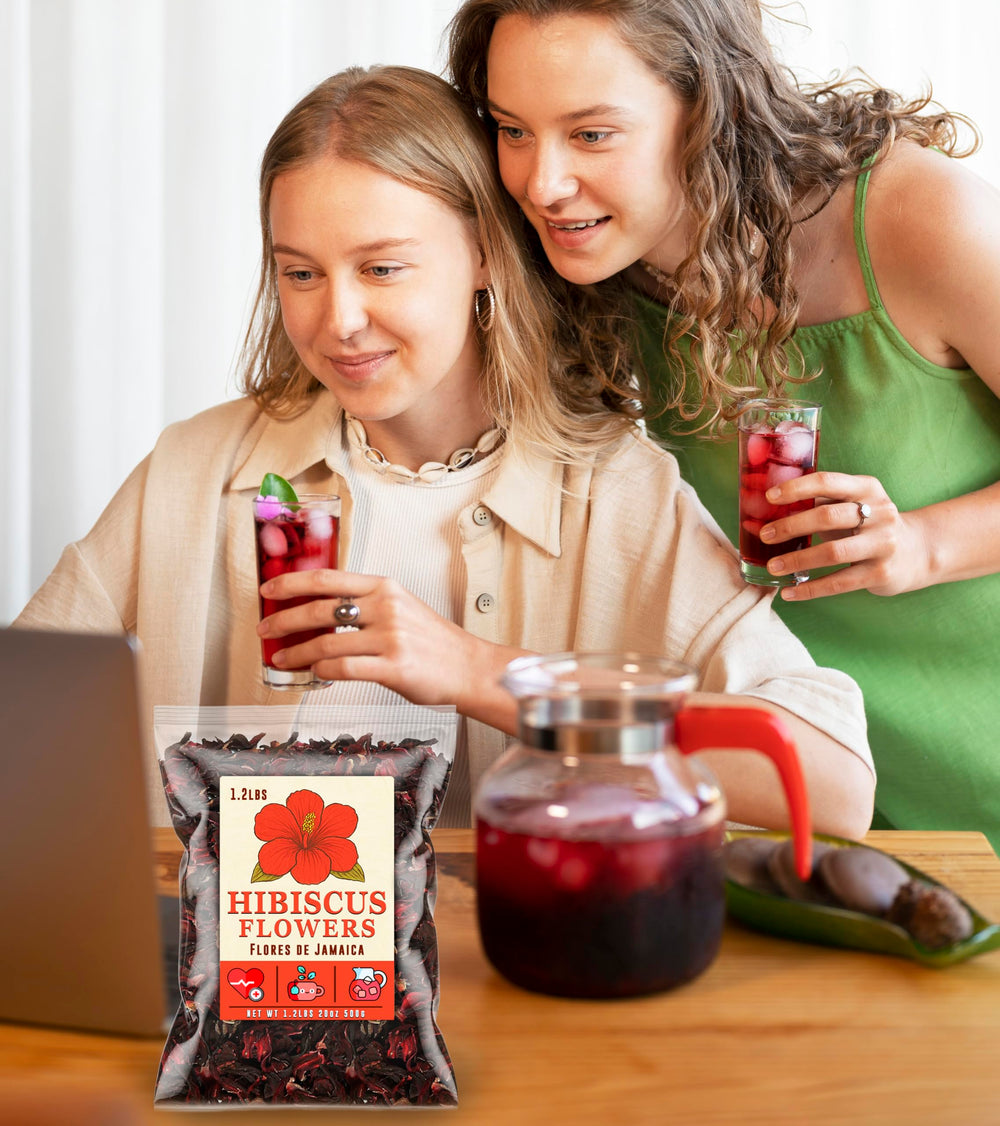 Mexgrim deep-red brew hibiscus tea with bold aroma for hot or iced drinks.