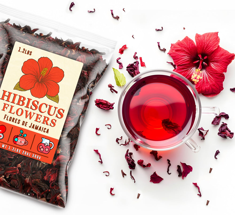 Mexgrim agua jamaica hibiscus drink presents bright color and refreshing flavor.