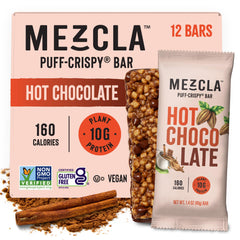 Mezcla puff-crispy hot chocolate bar for quick energy