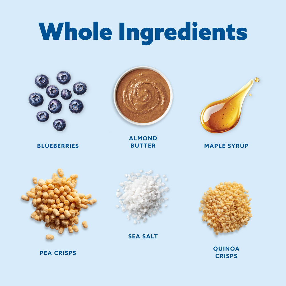 Mezcla maple blueberry bar vegan gluten-free label highlights allergy-friendly, plant-based snack