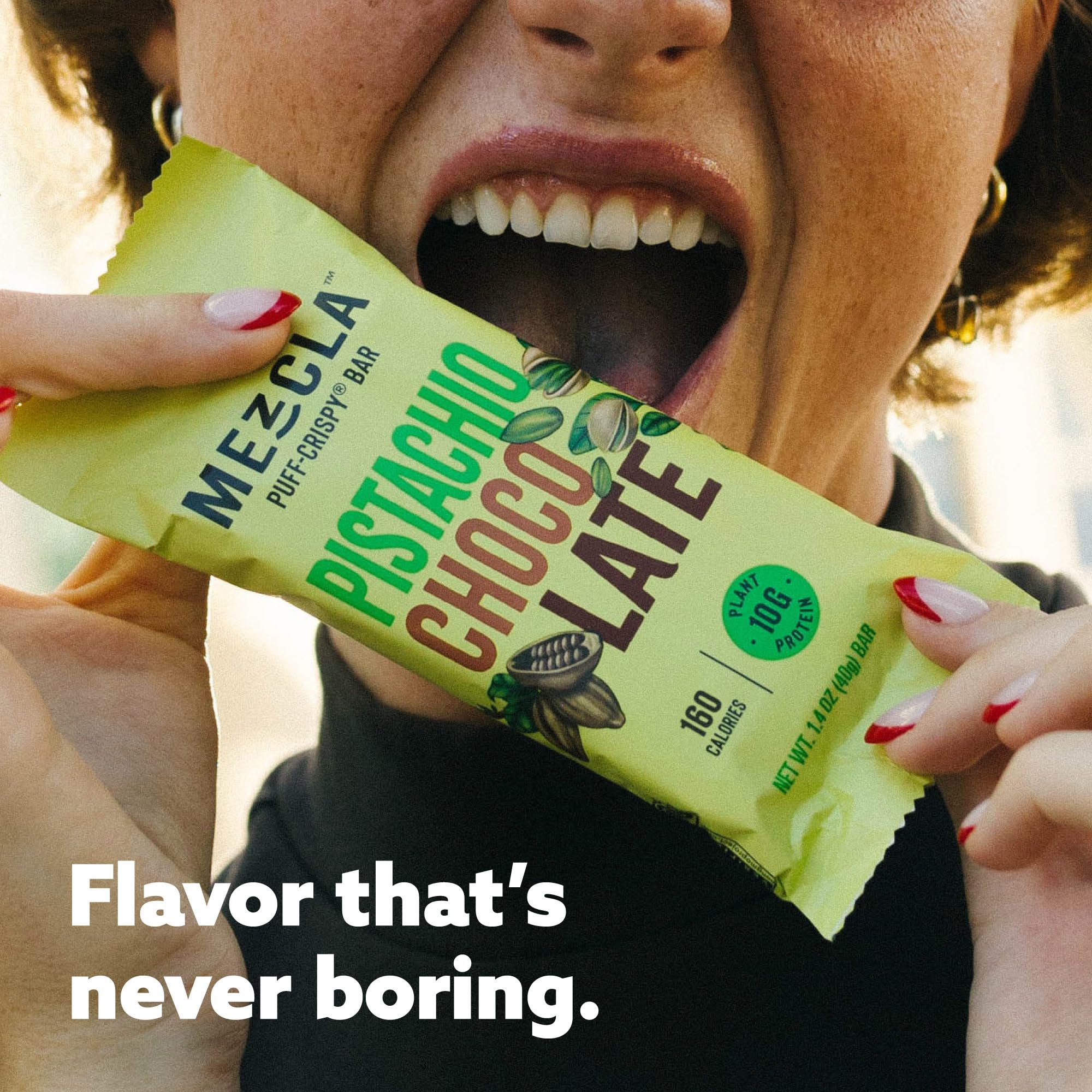 Mezcla Puff Crispy Bar gluten-free vegan label; dietary-friendly option.