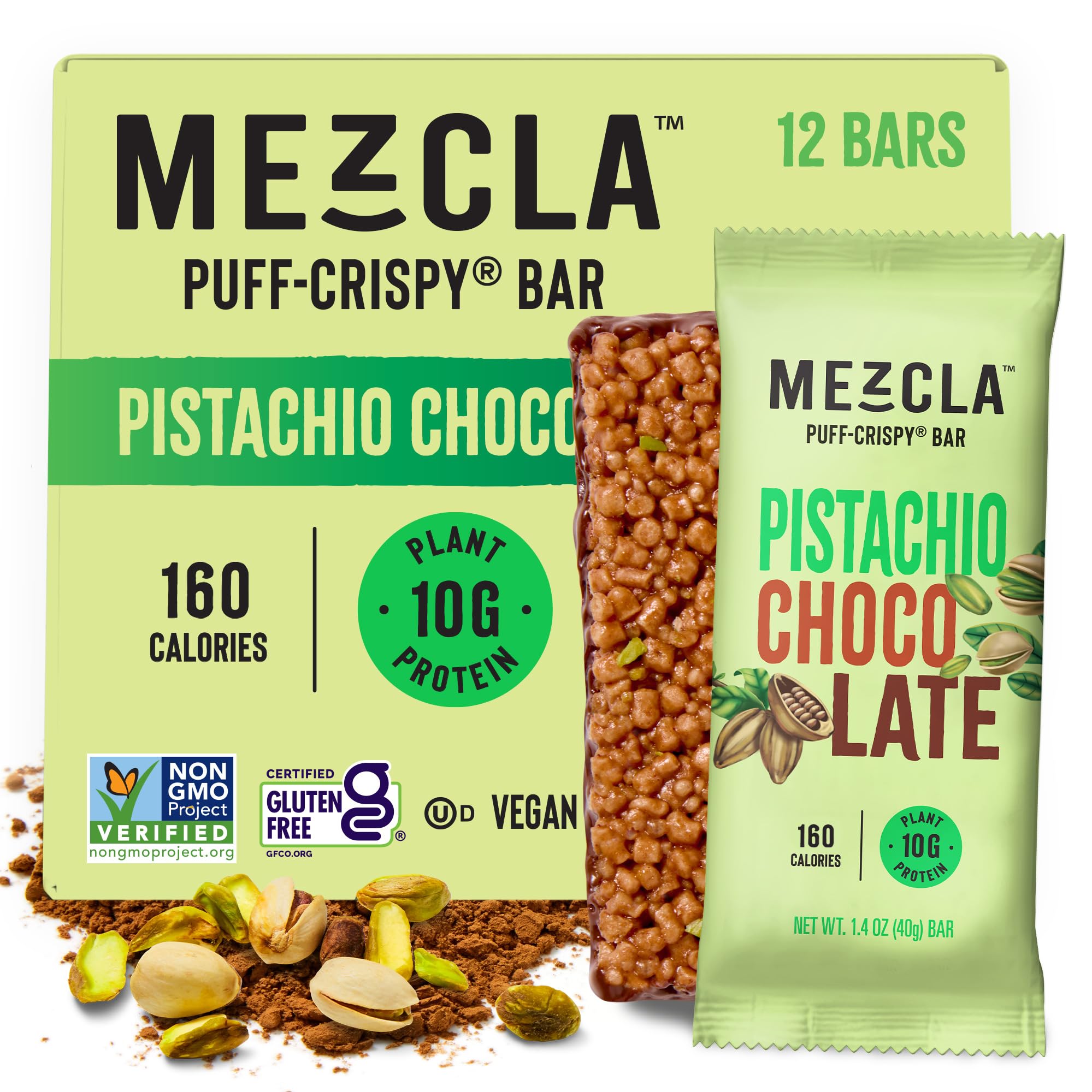 Mezcla puff-crispy base close-up, airy crunch for a protein-packed snack.