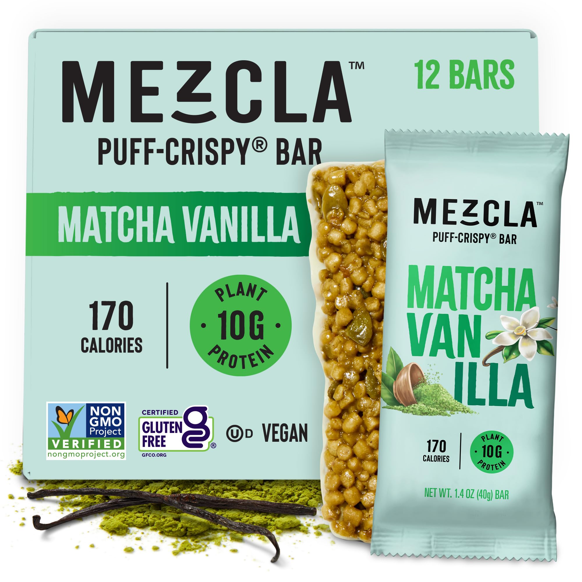 Mezcla Puff-Crispy texture closeup highlights a light crunch for on-the-go snacking.
