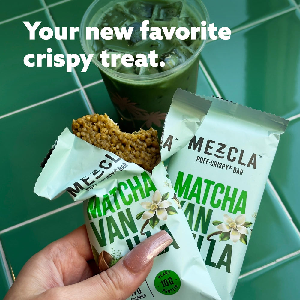 Mezcla Sustainability donation note indicates support for hunger relief.