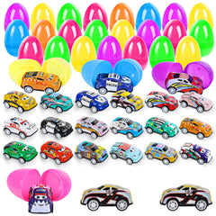 MEZHOBBY 24-pack Easter eggs with pull-back cars for exciting egg hunts