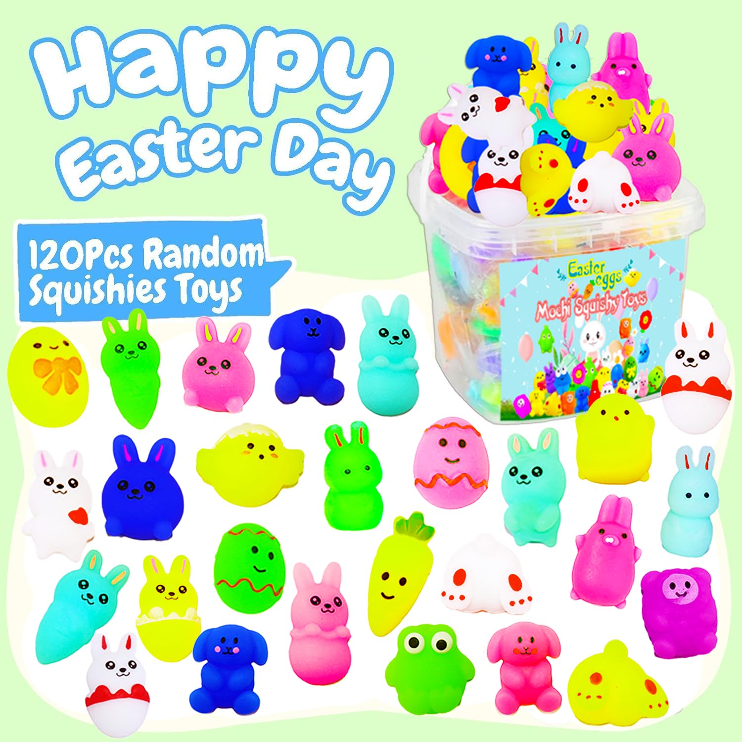 MEZHOBBY Easter Mochi Squishy Toys close-up showcases soft texture and squeezeable fun.