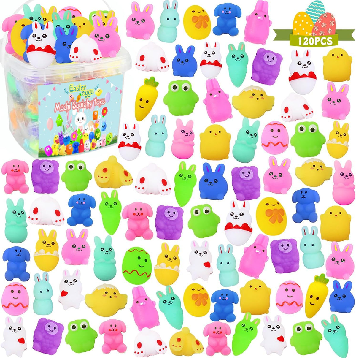 MEZHOBBY Easter Mochi Squishy Toys pack ideal for celebrations and rewards.