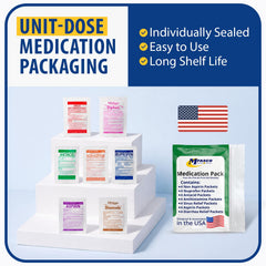 MFASCO unit-dose packets in travel kit for quick, tidy use