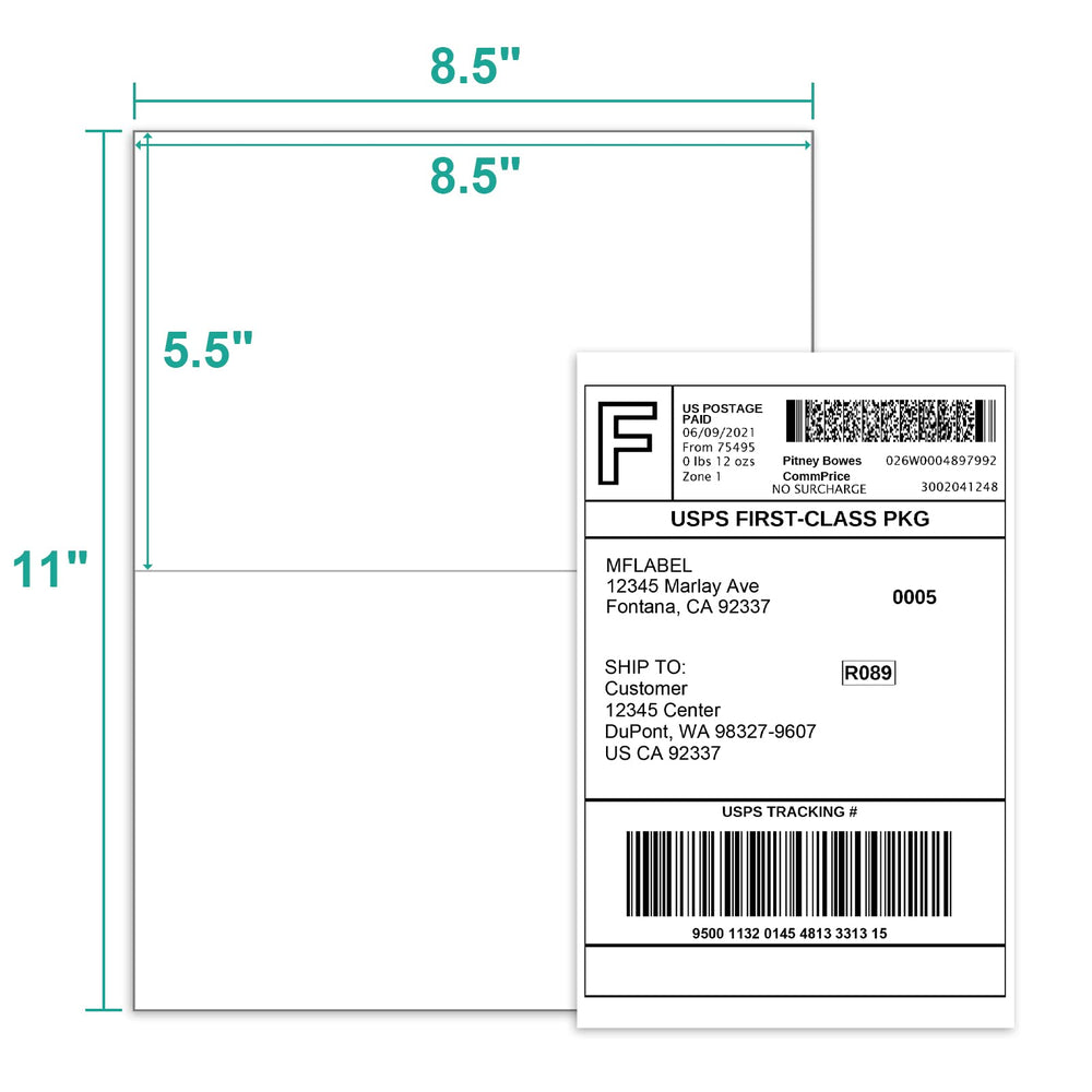 MFLABEL adhesive labels with all-weather grip stay on boxes and envelopes.
