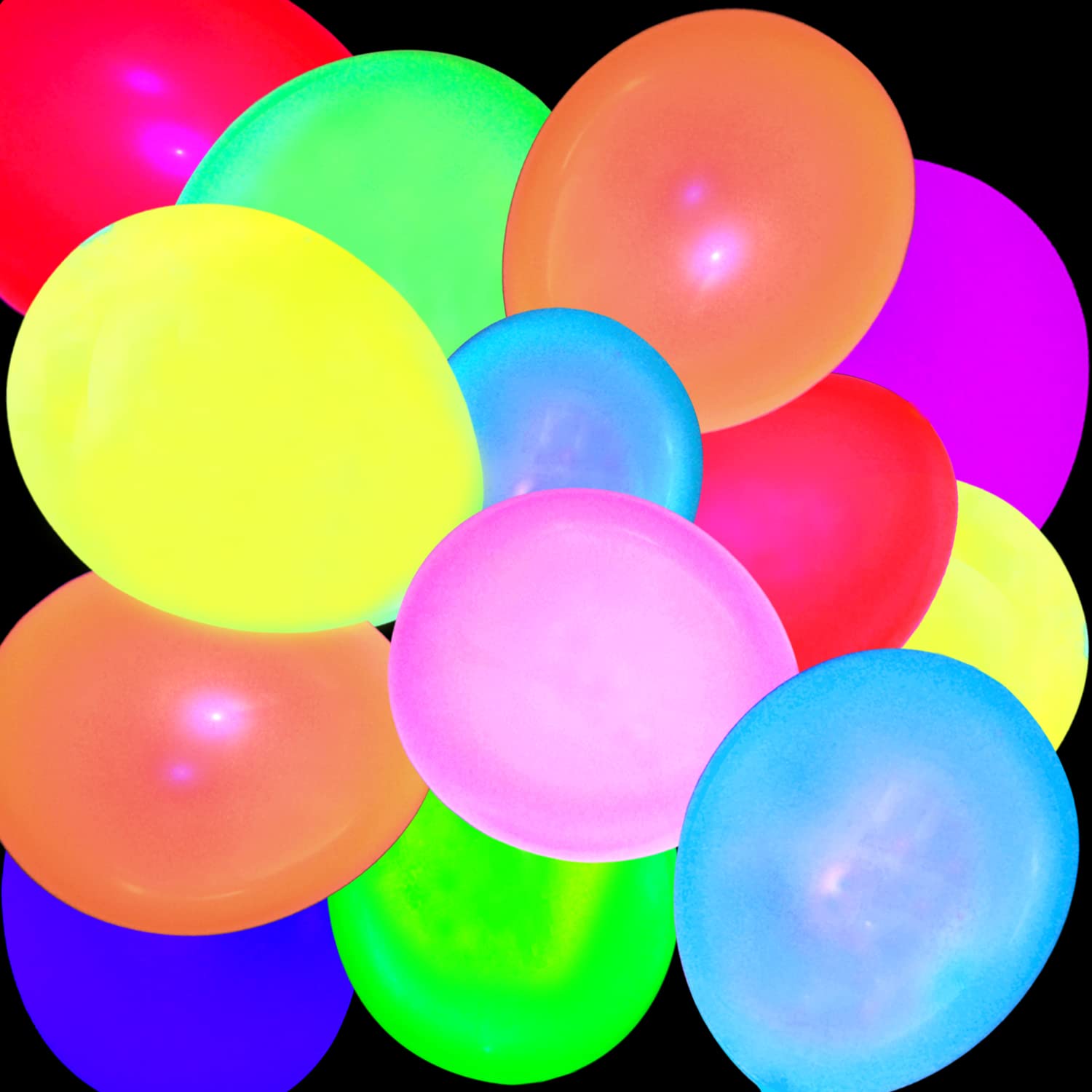 MFLUEEWR glow in dark balloon set provides long lasting color under black light
