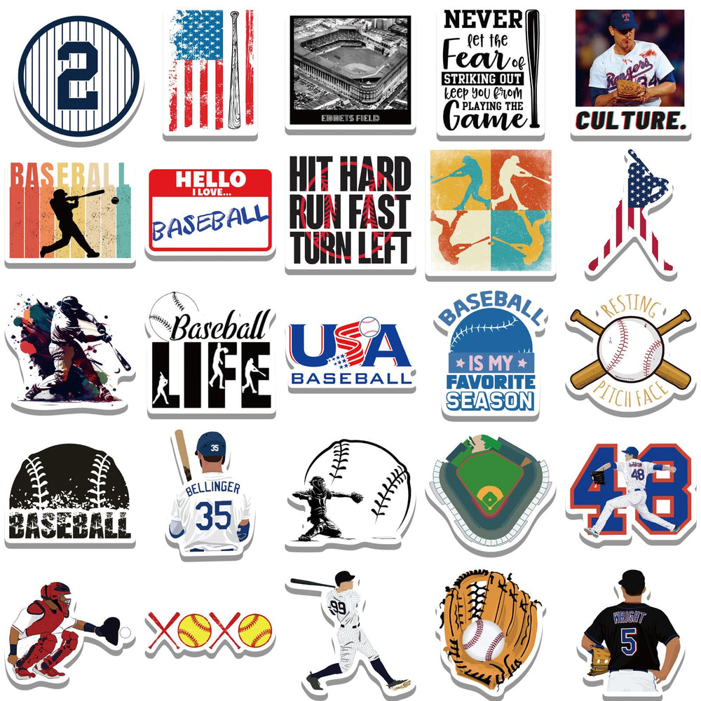 MFUXU baseball stickers on journal personalize pages with flair
