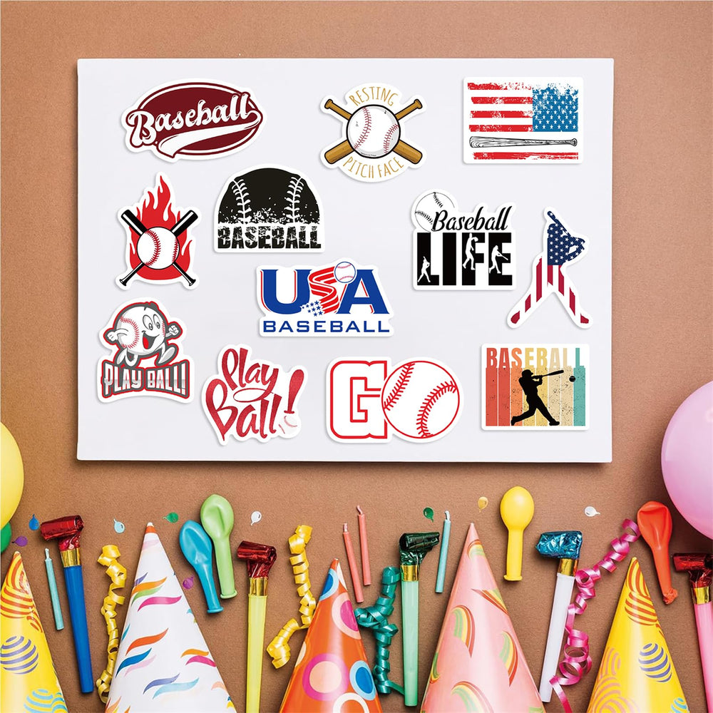 MFUXU baseball stickers on laptop highlight sharp colors and clear details