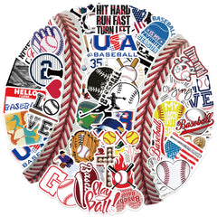 MFUXU baseball stickers on water bottle show vibrant, durable vinyl for daily use