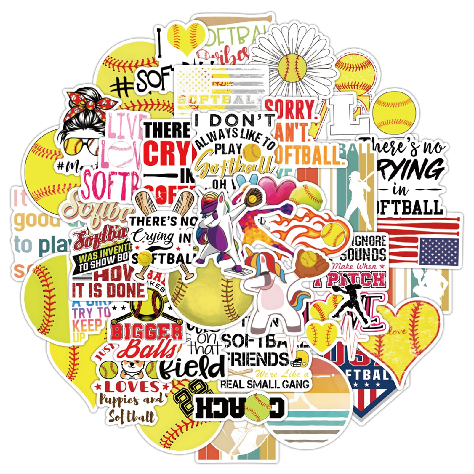 MFUXU softball stickers on helmet for sporty style.