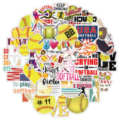 MFUXU softball stickers for water bottle with long-lasting color.