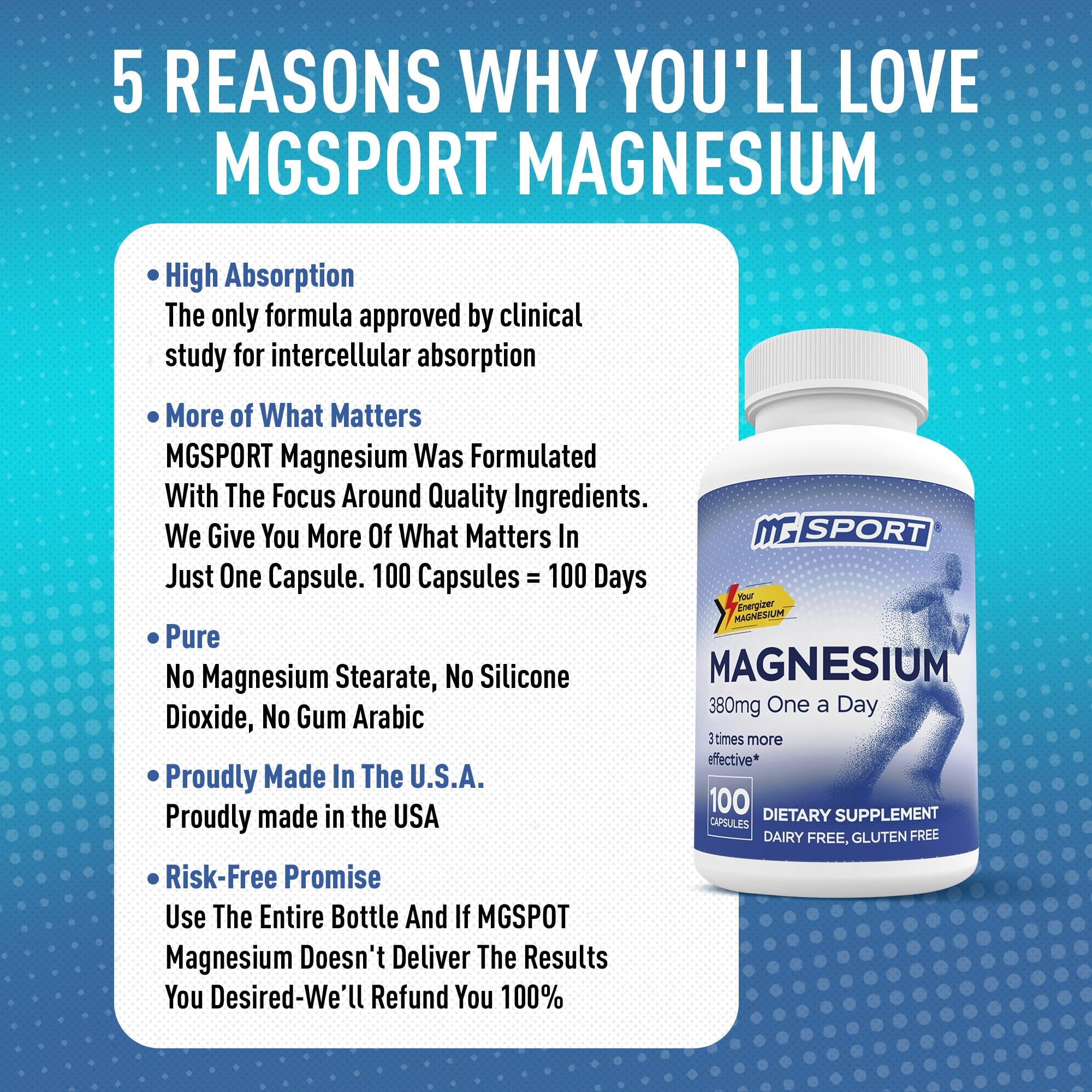 MGSPORT gluten-free dairy-free label highlights clean formula.