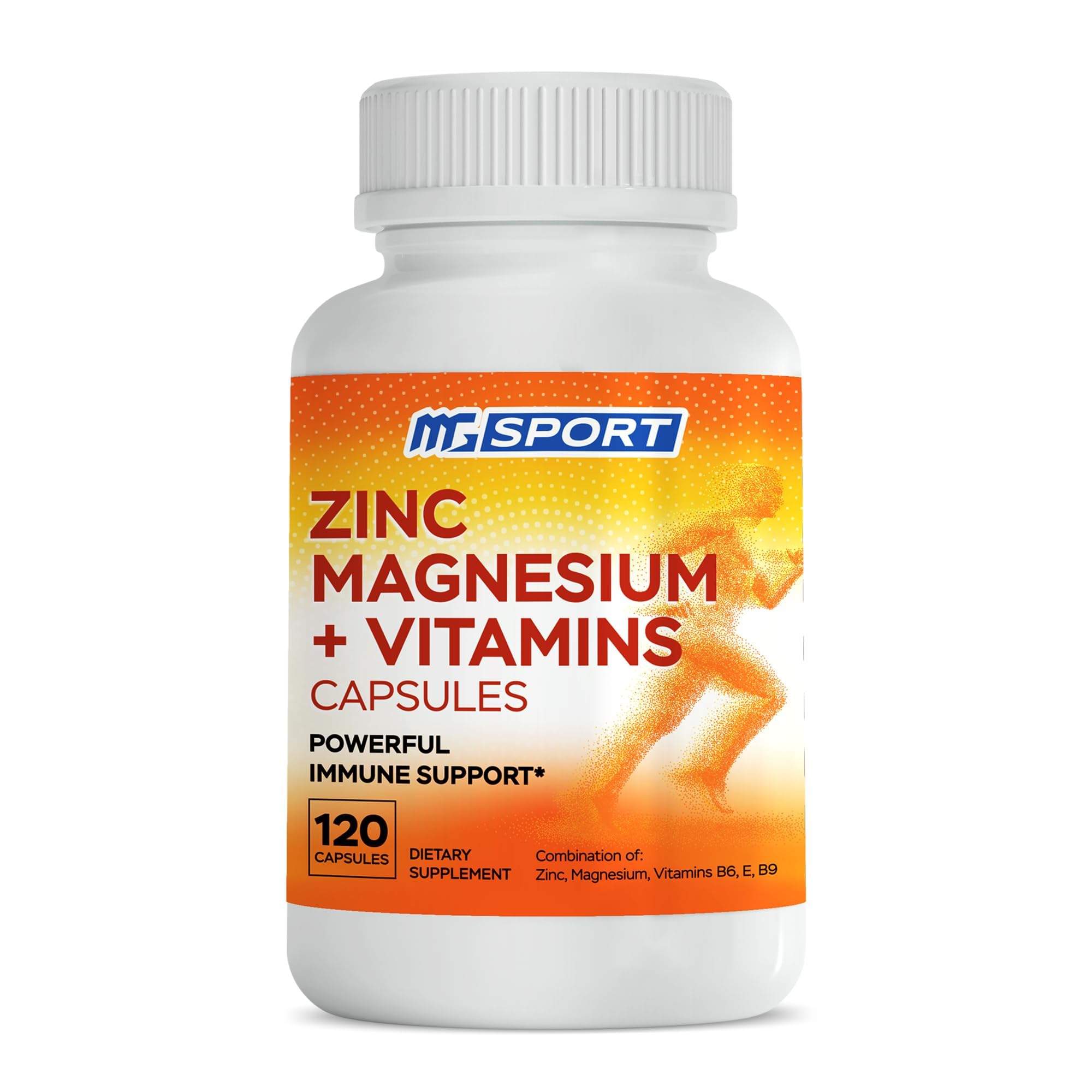 MgSport ZMA bottle front view highlighting recovery support and ease of use.
