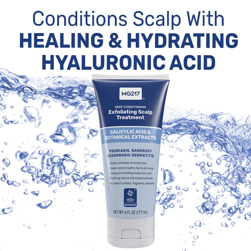 MG217 hyaluronic-acid hydration highlights deep moisture for scalp comfort.