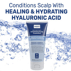 MG217 hyaluronic-acid hydration highlights deep moisture for scalp comfort.