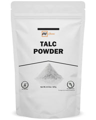 mGanna talc powder bottle closeup showing smooth, lightweight finish for makeup prep