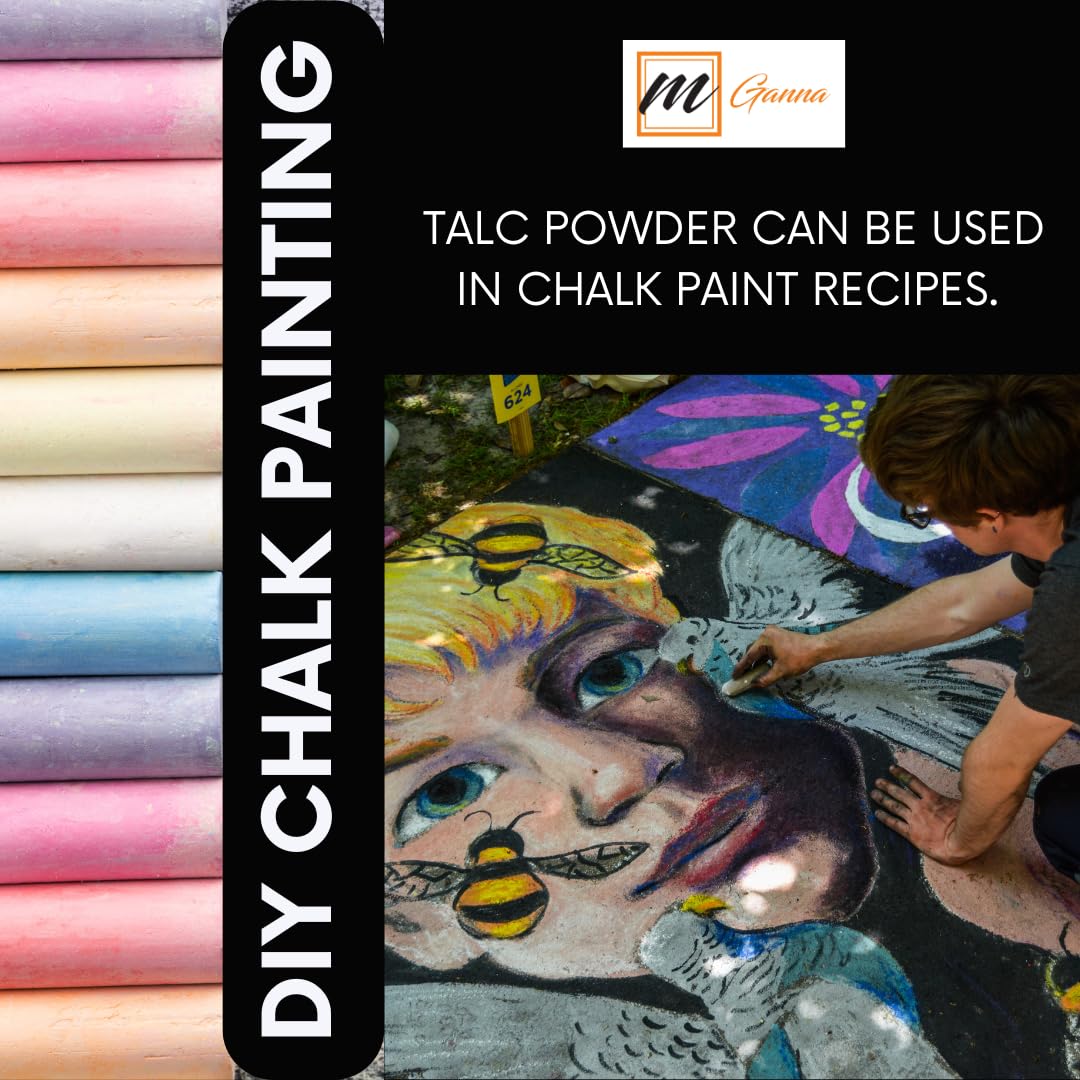 mGanna talc powder emphasizing cosmetic-grade quality and safety