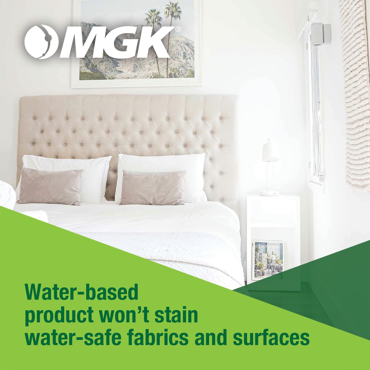 MGK Bedlam Plus sprayed mattress demonstrates bed bug control on bedding surfaces.