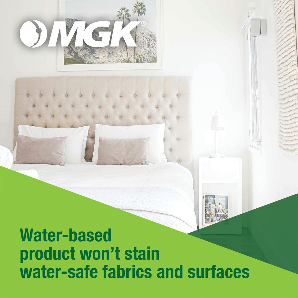 MGK Bedlam Plus sprayed mattress demonstrates bed bug control on bedding surfaces.
