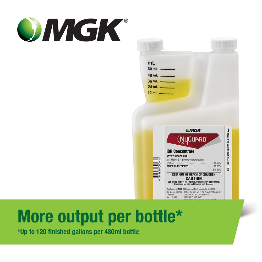 MGK NyGuard IGR juvenile hormone mimic illustrating life cycle disruption concept.