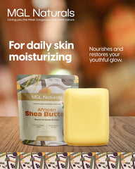 Hands applying MGL Naturals Ivory Shea Butter for deep skin hydration.