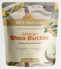 Texture close-up of MGL Naturals Ivory Shea Butter, showing creamy, pure consistency.