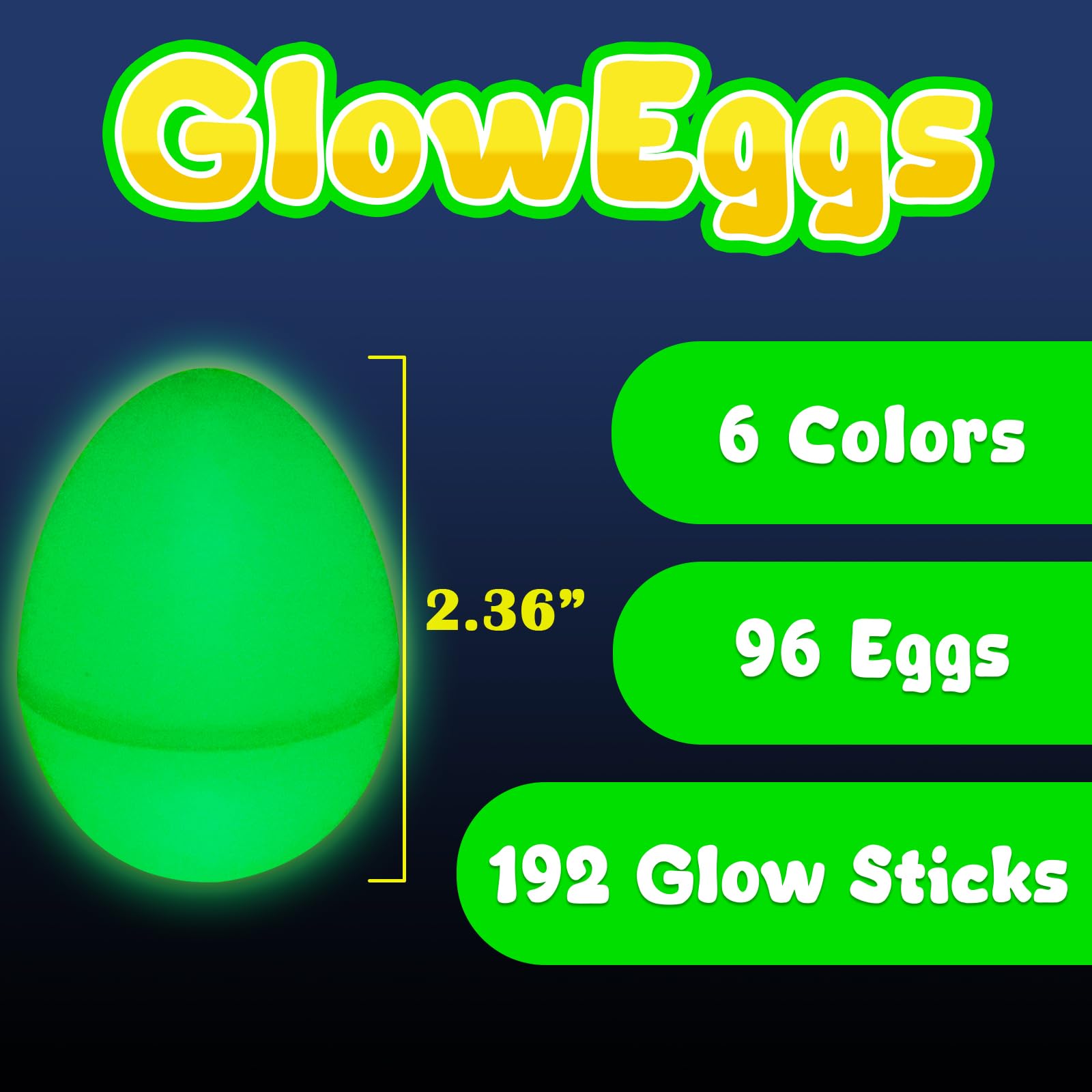 MGparty 192 mini glow sticks provide bright, kid-friendly lighting for egg hunts.