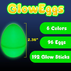 MGparty 192 mini glow sticks provide bright, kid-friendly lighting for egg hunts.