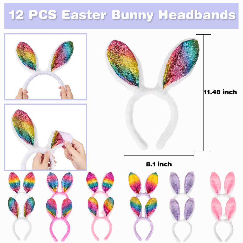 MGparty Bunny Ears Headband with flexible wire for easy shaping.