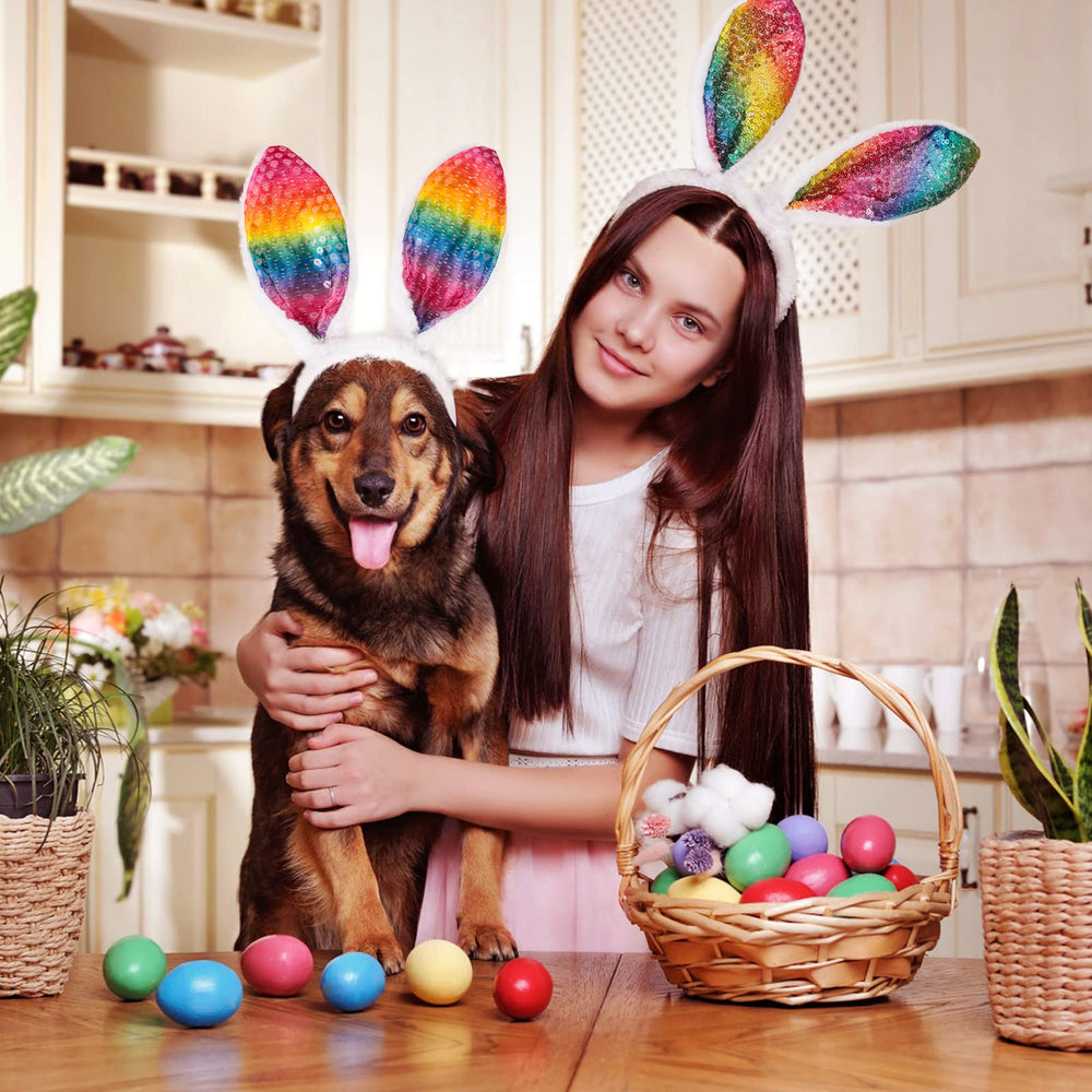 MGparty Bunny Ears Headband ideal for Easter parties, masquerades, pajama nights.