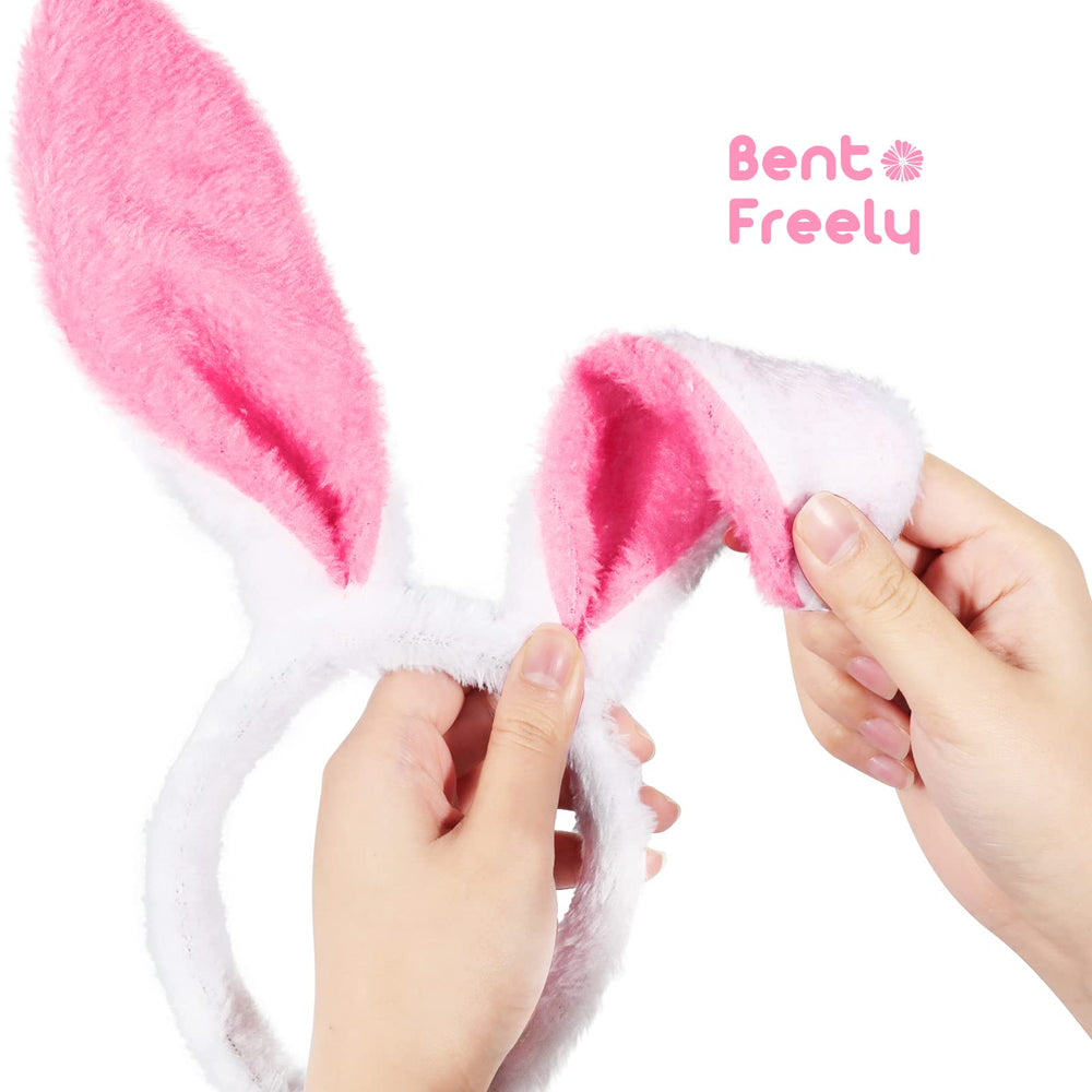 MGparty Plush Bunny Ears Headband crafted from soft fabric for comfortable wear.
