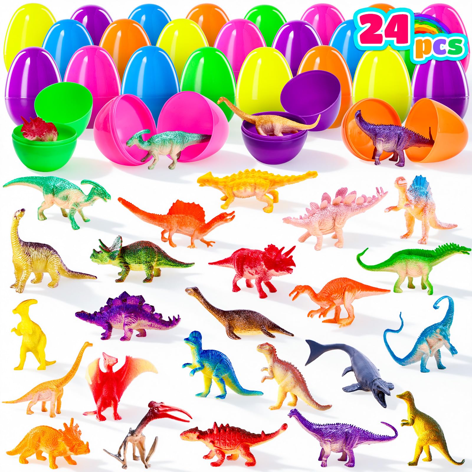 MGparty Easter egg with dinosaur toy inside, ideal for prefilled egg hunts