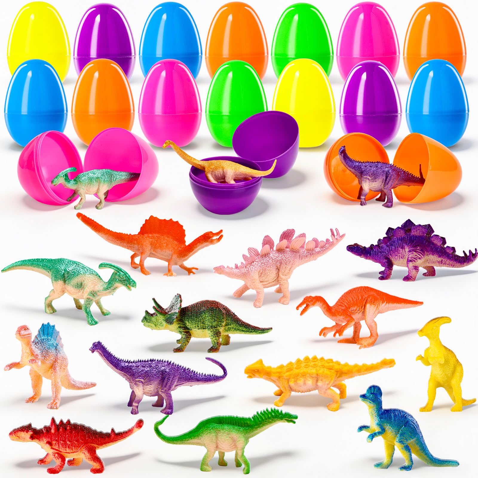 MGparty dinosaur toy inside Easter egg, ready-to-hide for celebrations