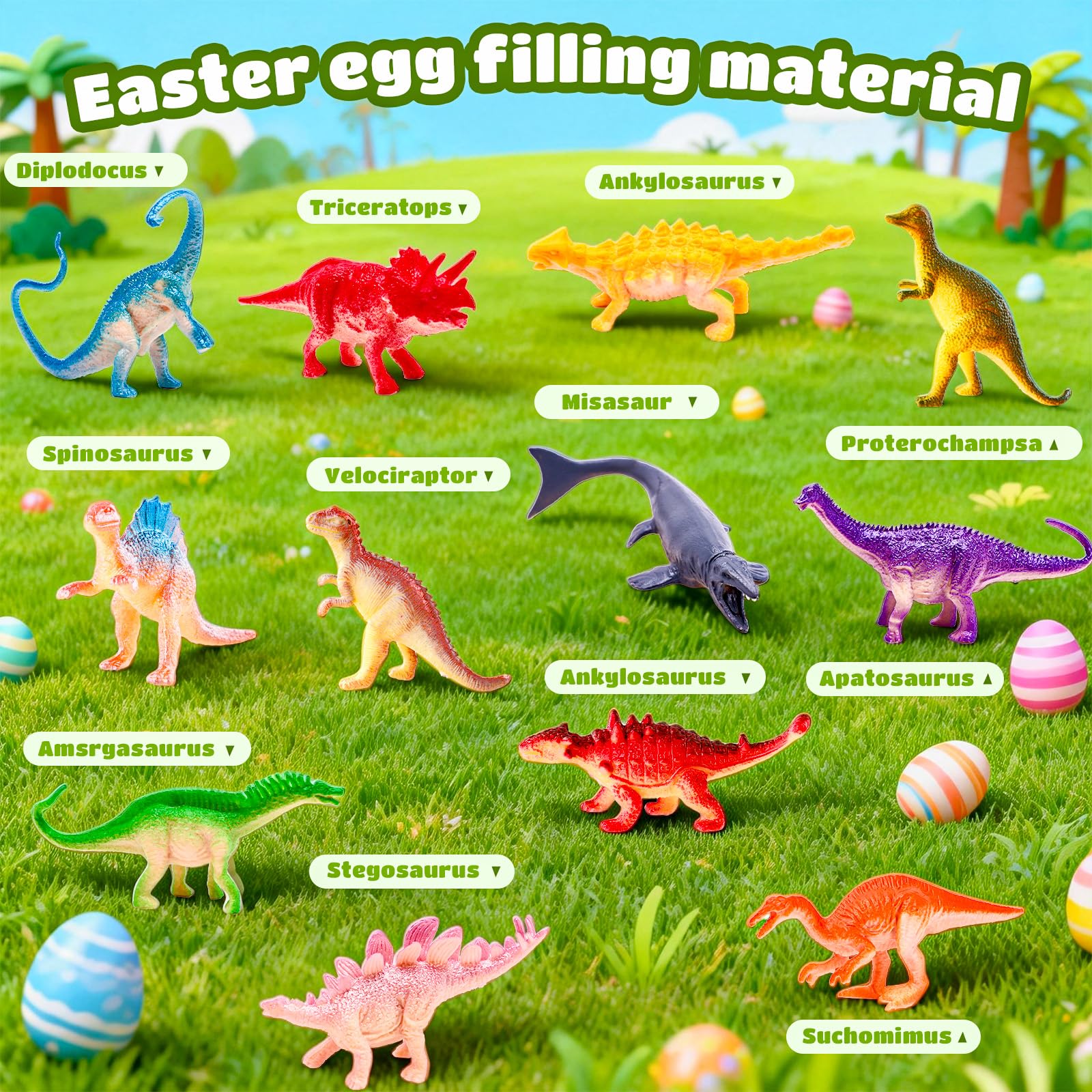 MGparty prefilled Easter egg showing dinosaur toy, ideal classroom rewards