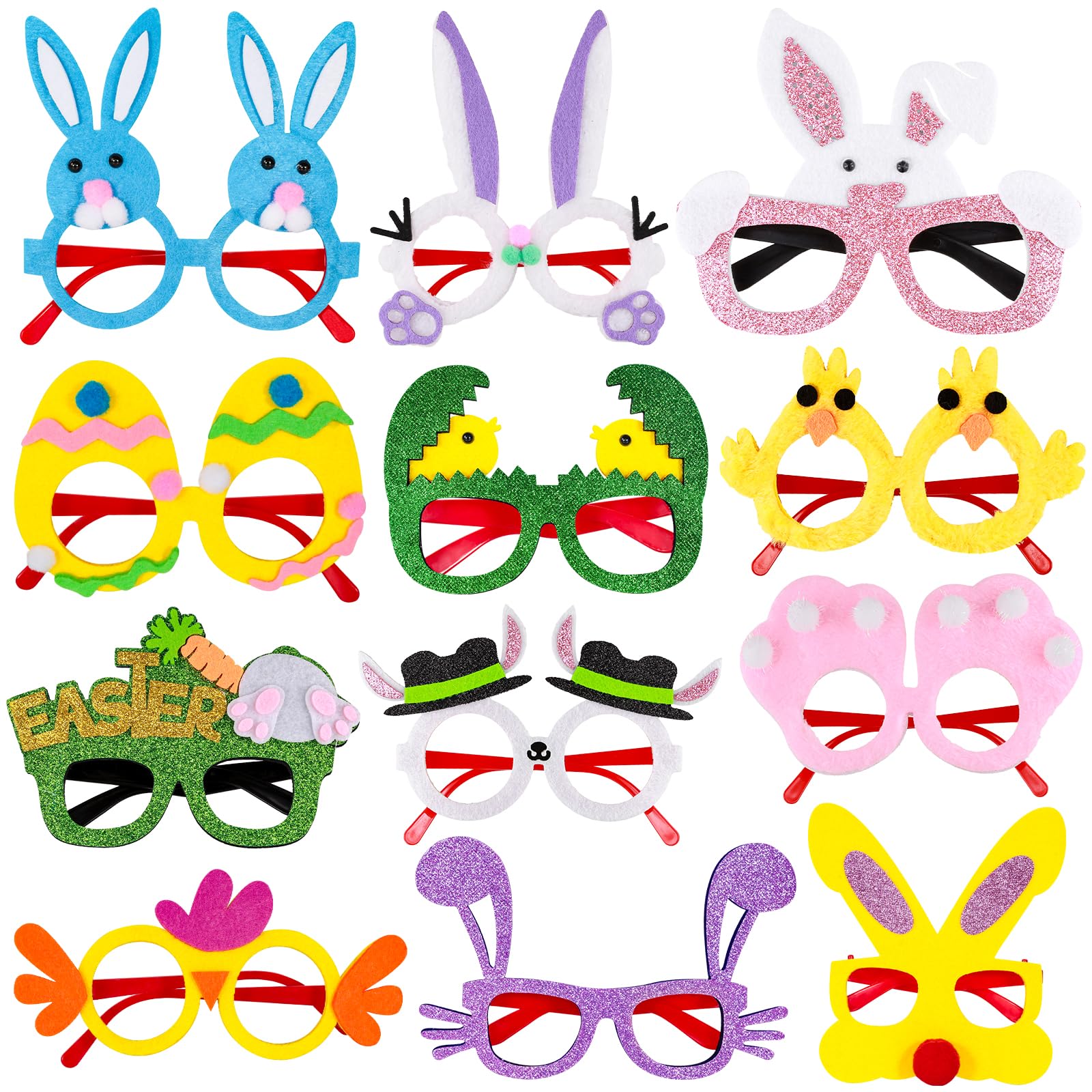 MGparty Easter glasses frame with bunny ears for festive photo moments.